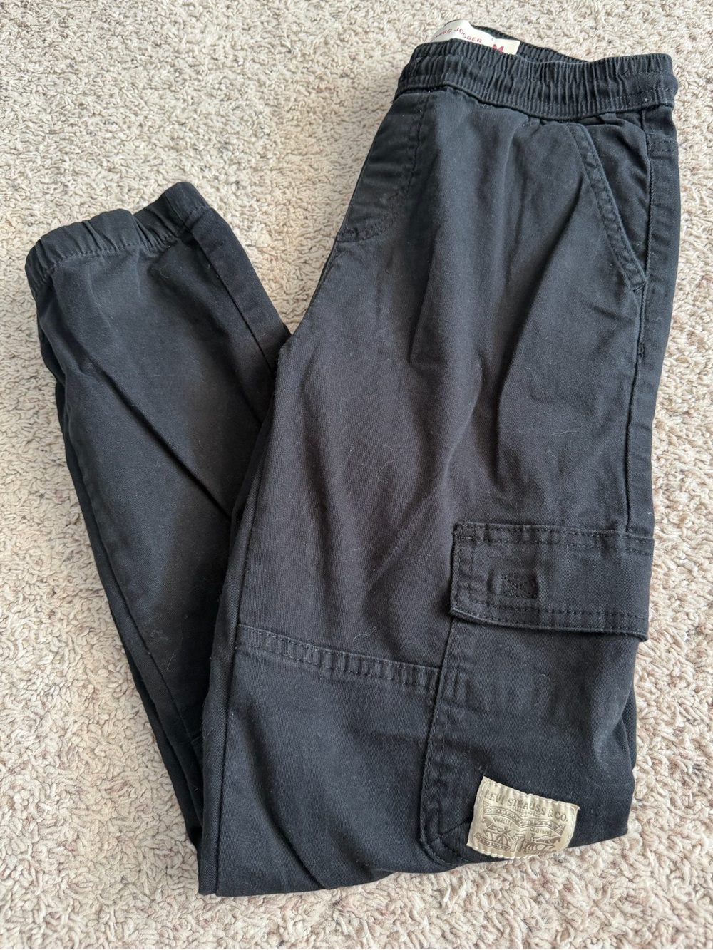 Levi's Kids Black Cargo Pants with Elastic Waist